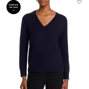 Bloomingdale's Deep Blue V-Neck Sweater